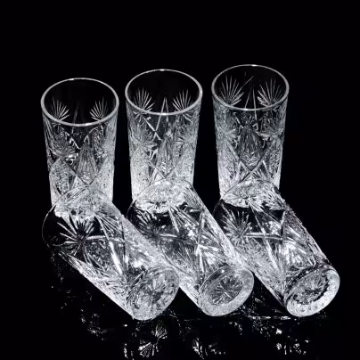 Набор из 6 стаканов, хрусталь, алмазная грань, СССР, 1970-1990 гг.