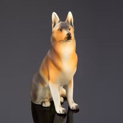 Статуэтка "Немецкая овчарка", бисквит, роспись, Royal Dux, Чехия, 1993-2000 гг., Royal Dux