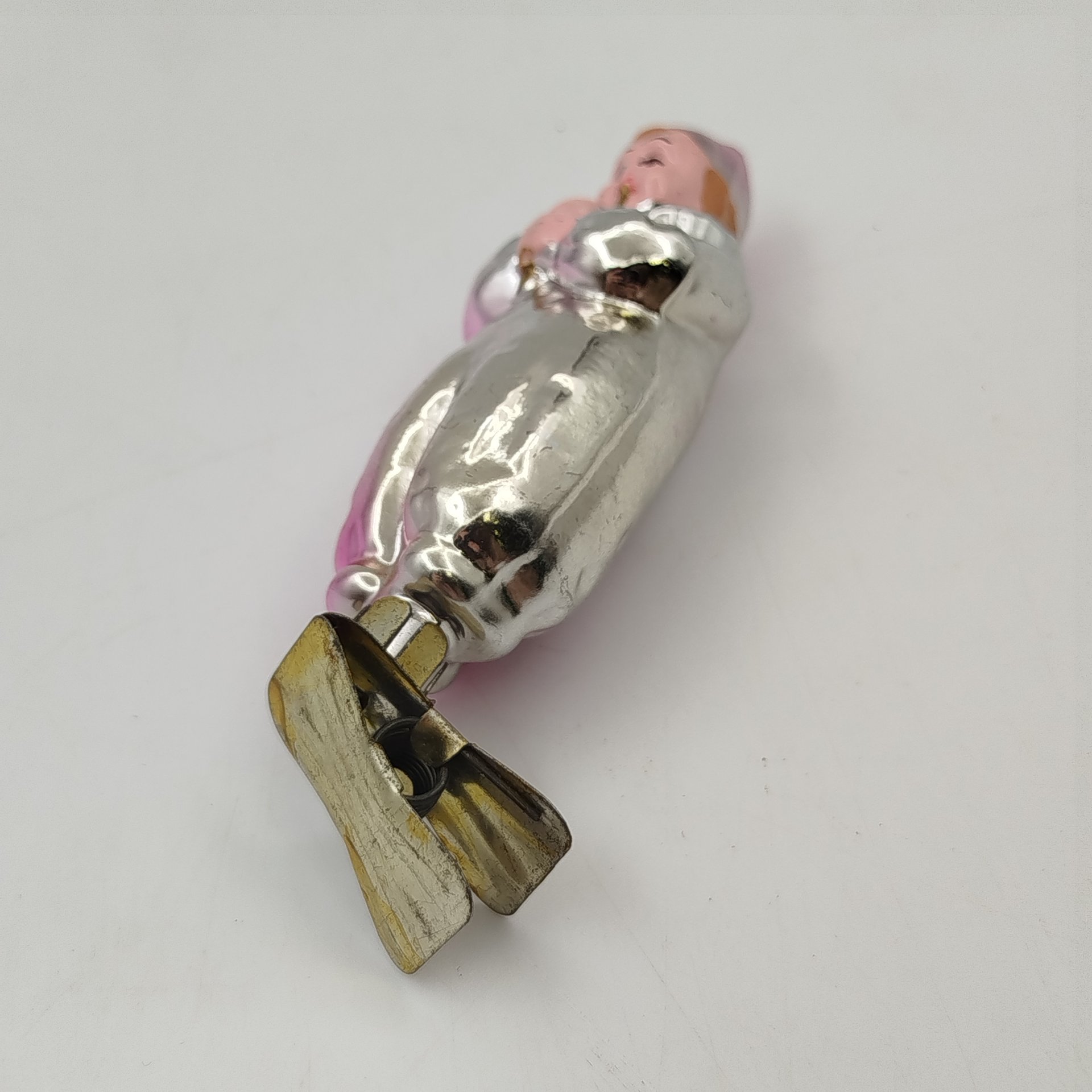 Игрушка ёлочная "Мальчик с дудочкой", стекло, металл, роспись, СССР, 1950-1960 гг.