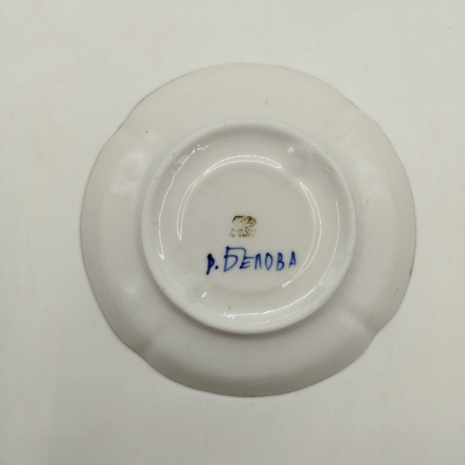 Кофейная пара с растительным декором, Гжель