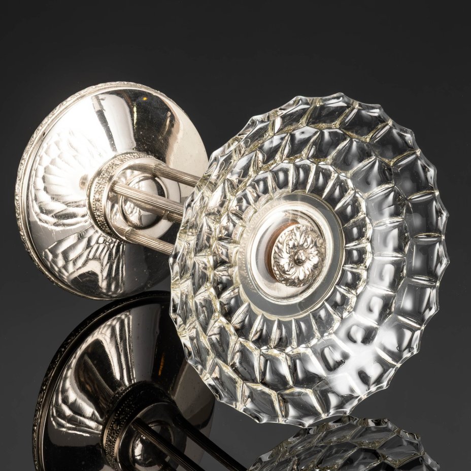 Фруктовница, стилизованная под ротонду с колоннами, металл, серебрение, стекло, Bracia Henneberg (Братья Хеннеберг, Варшава), Царство Польское, 1882-1915 гг.