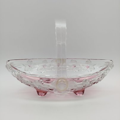 Фруктовница с рельефным декором в виде орхидей, стекло, ручка - пластик, Walther Glas, Германия, 1990-2000 гг., Walther Glas