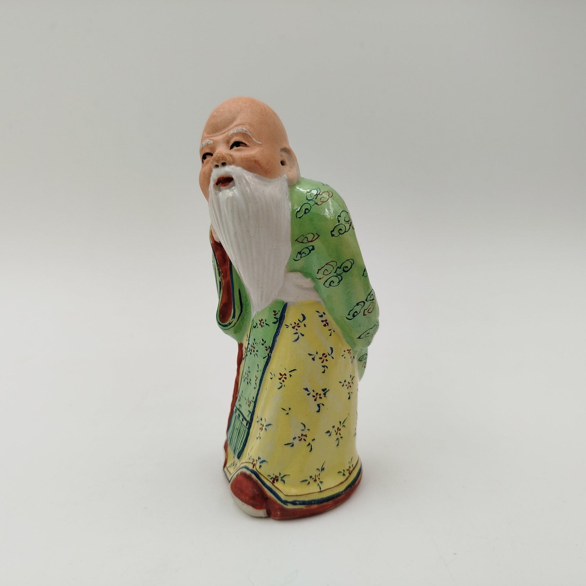 Статуэтка "Мудрец с посохом", фарфор, роспись, Китай, 1950-1970 гг.