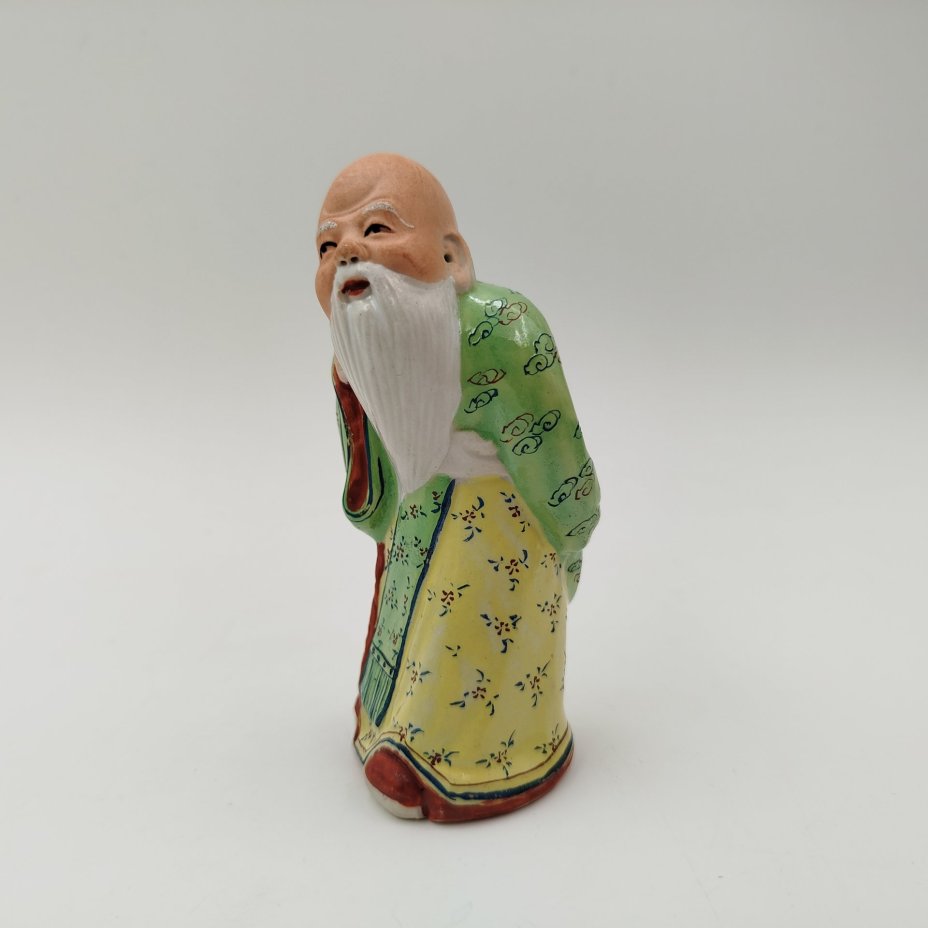 Статуэтка "Мудрец с посохом", фарфор, роспись, Китай, 1950-1970 гг., Китай