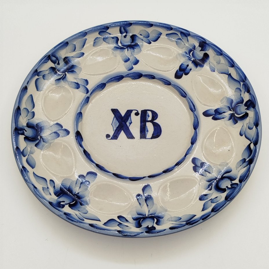 Подставка пасхальная для яиц и кулича (пасхальница), фарфор, роспись, Речицкий фарфоровый завод (Гжель), Россия, 1981-2011 гг.