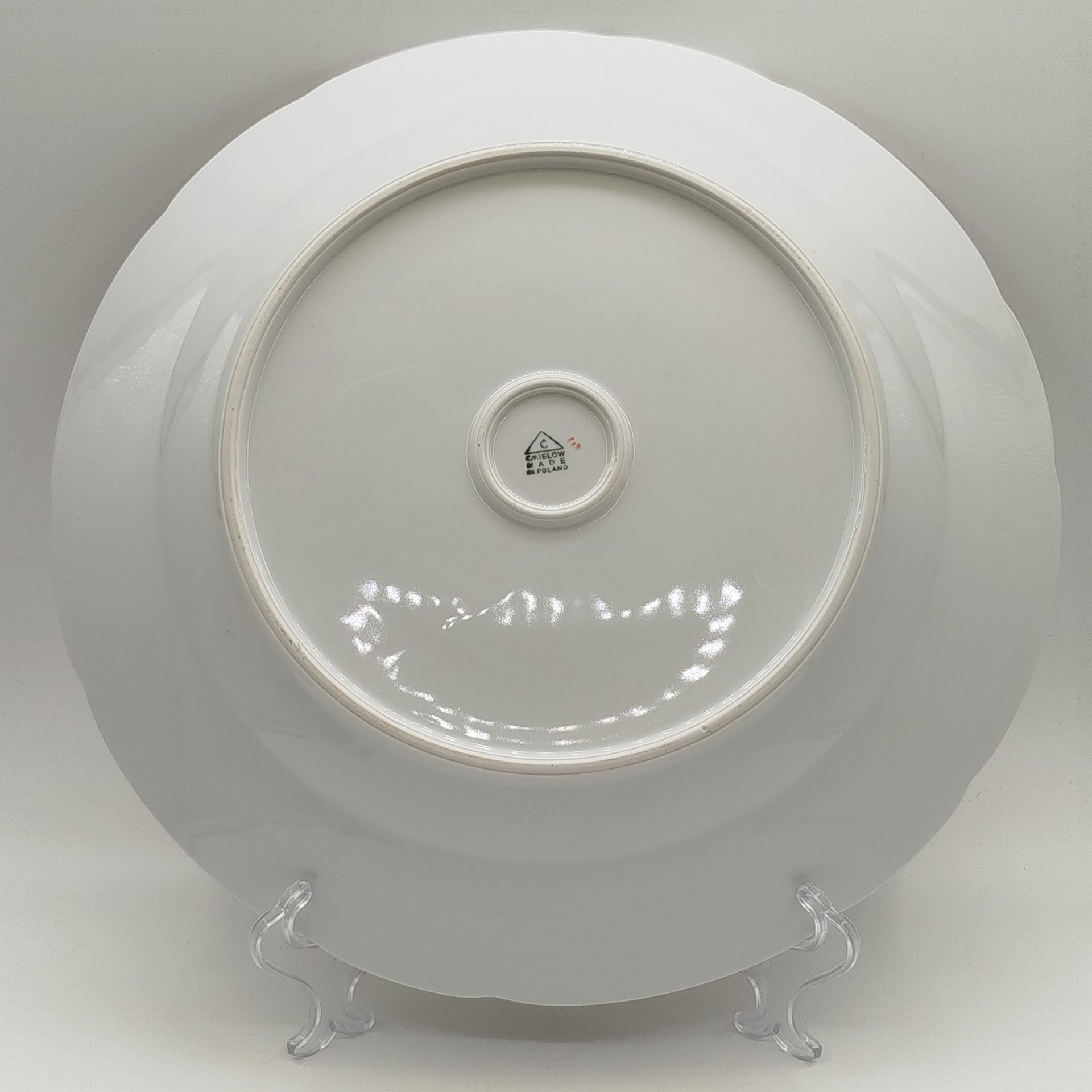 Блюдо сервировочное с золотистым кантом, фарфор, золочение, Cmielow, Польша, 1950-1980 гг.