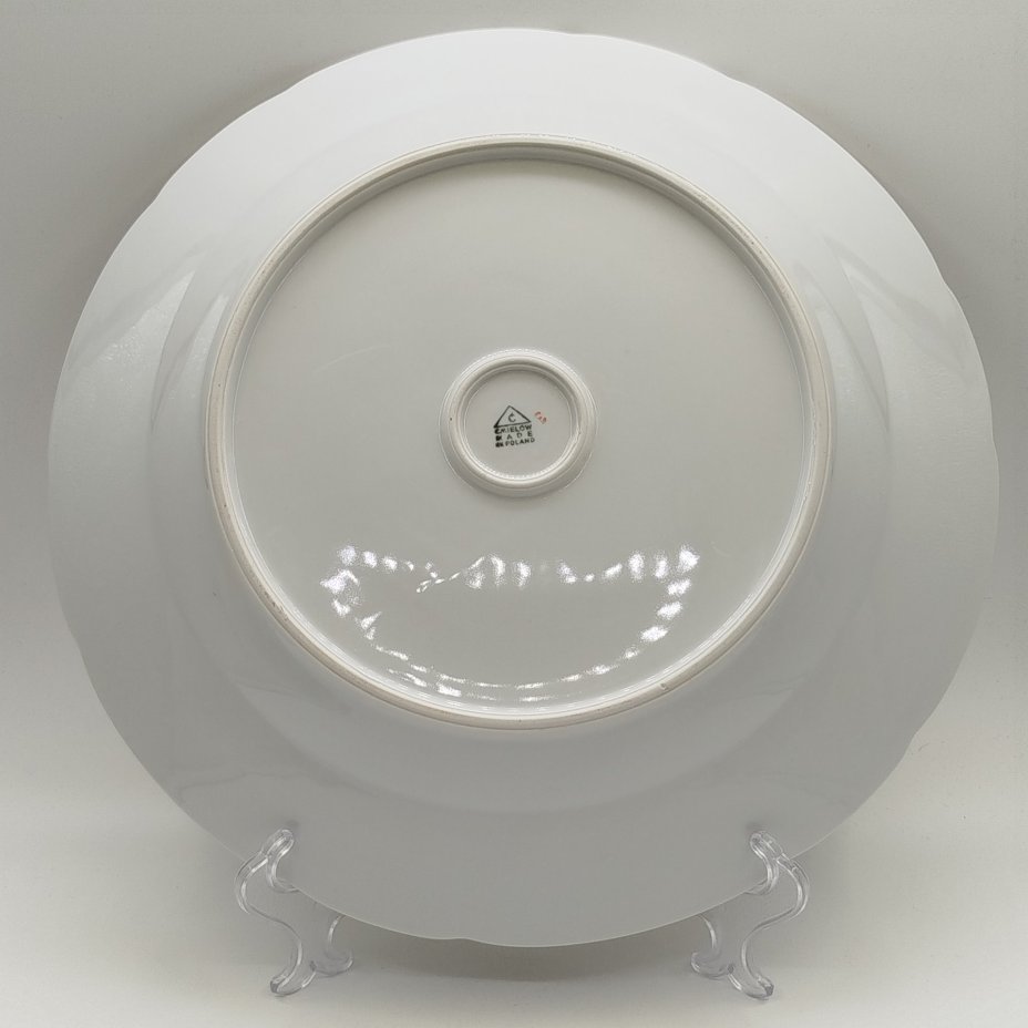 Блюдо сервировочное с золотистым кантом, фарфор, золочение, Cmielow, Польша, 1950-1980 гг.