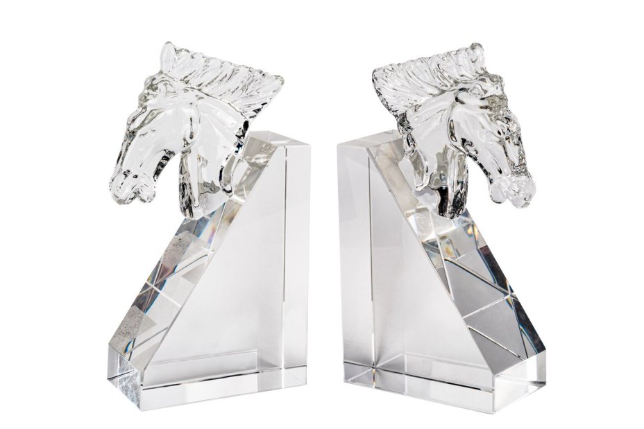 Букенды парные с фигурой коней, хрусталь, Западная Европа, 2010-2020 гг.