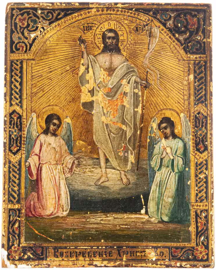 Икона "Воскресение Христово", темпера, Российская Империя, 1850-1900 гг.