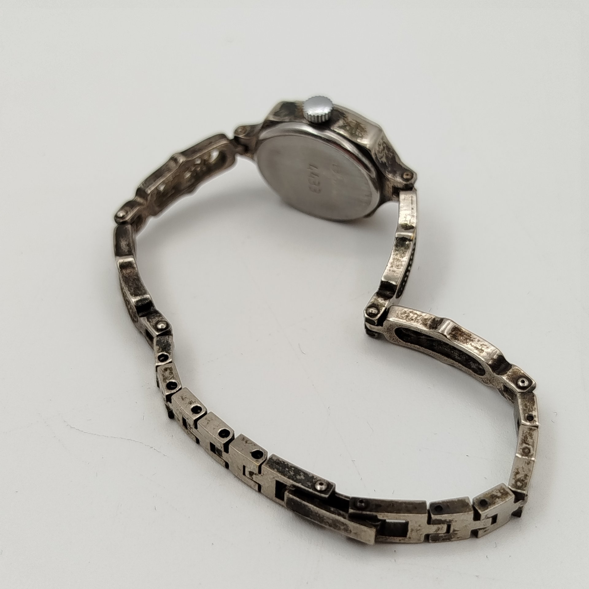 Часы наручные (женские) "Чайка" на ажурном браслете, металл, скань, стекло, Угличский часовой завод «Чайка», Россия, 1991-2010 гг.