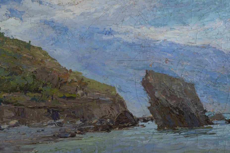 Картина "Ялта" в раме. Художник Н.И. Звонарев