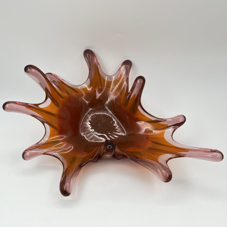 Ваза (конфетница) "Медуза" с оранжевым градиентом