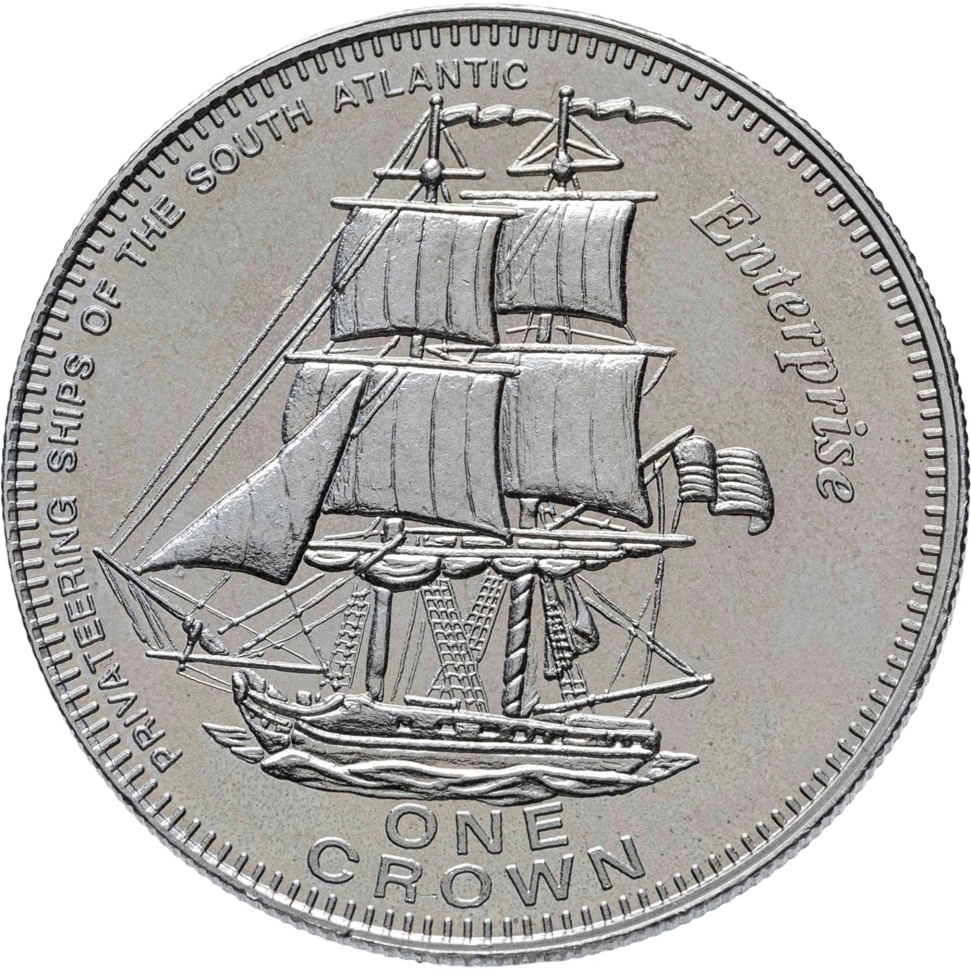 Тристан-да-Кунья, 1 крона (crown) 2006 Корабли-приватиры Южной Атлантики - "Enterprise"