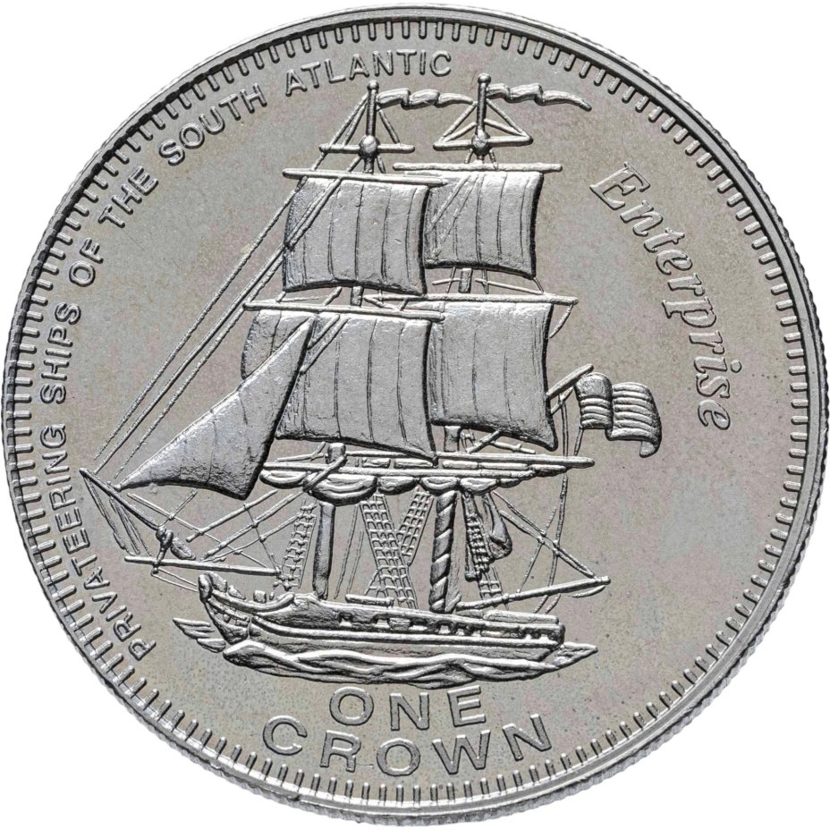 Тристан-да-Кунья, 1 крона (crown) 2006 Корабли-приватиры Южной Атлантики - "Enterprise"