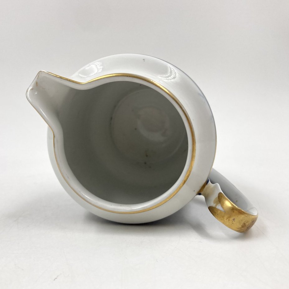 Молочник с флоральным декором, фарфор, крытьё кобальтом, золочение, Weimar Porzellan (Веймарский фарфор), ГДР, 1948-1960 гг., Weimar Porzellan (Веймарский фарфор)