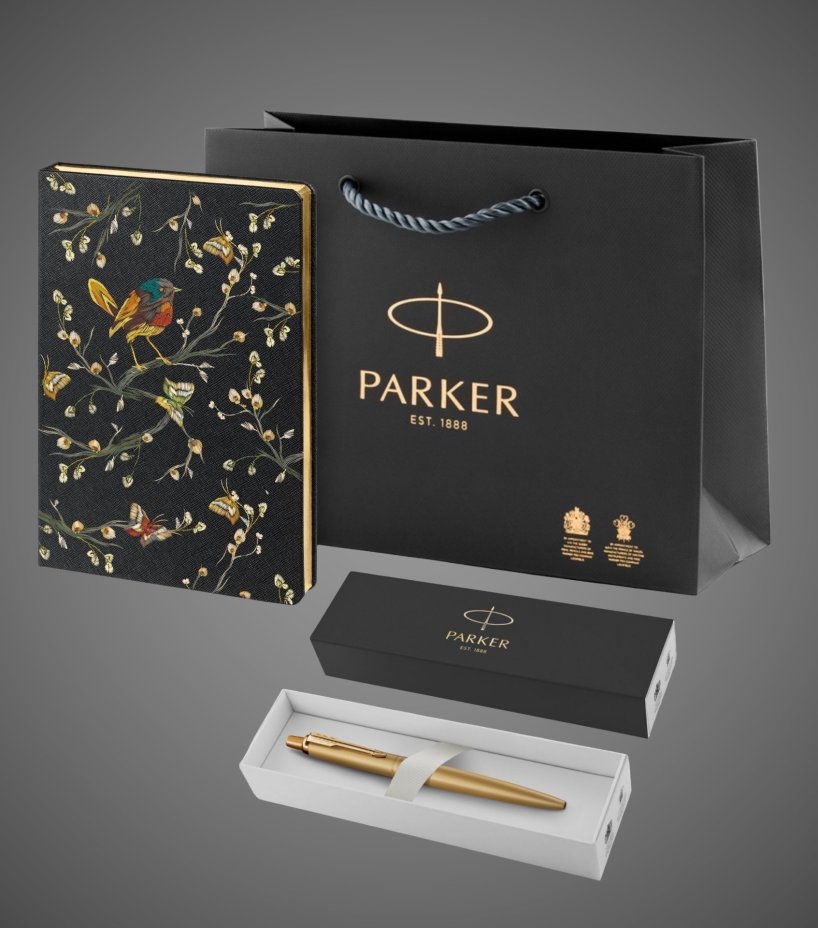 Подарочный набор: Jotter XL SE20 Monochrome в подарочной упаковке, цвет: Gold, стержень Mblue и Ежедневник недатированный, черный., Металлы: металл, нержавеющая сталь