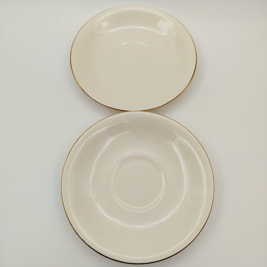 Набор чайных пар на две персоны с декором в виде линий, Petrus Regout Maastricht