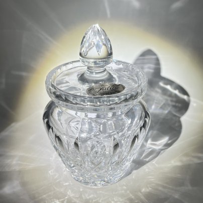 Сахарница (сервировочная баночка для варенья), Julia, хрусталь, алмазная грань, Польша, 1980-2000 гг.