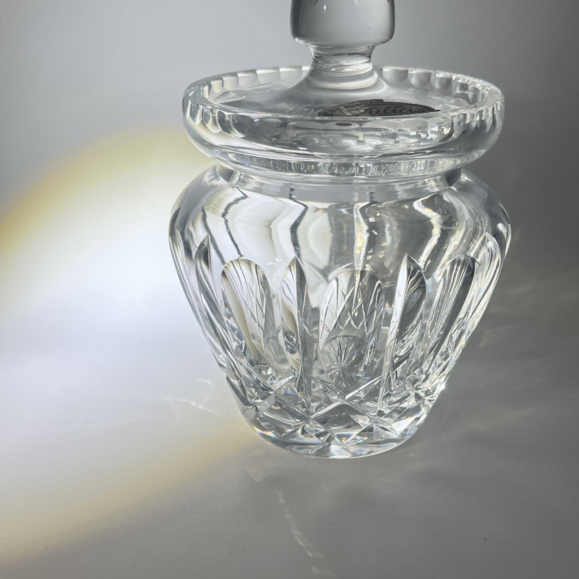 Сахарница (сервировочная баночка для варенья), Julia, хрусталь, алмазная грань, Польша, 1980-2000 гг.