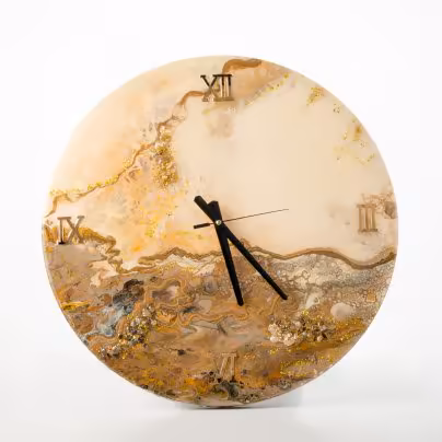 Часы настенные "Мраморный срез", авторская ручная работа в технике Resin Art
