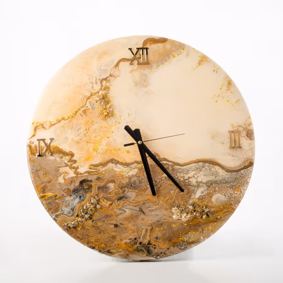 Часы настенные "Мраморный срез", авторская ручная работа в технике Resin Art
