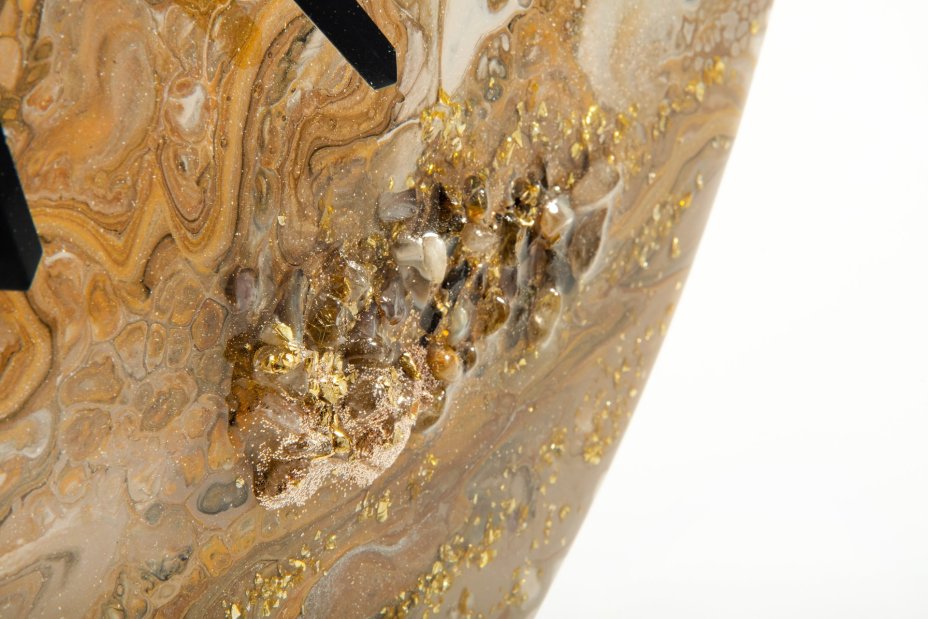 Часы настенные "Мраморный срез", авторская ручная работа в технике Resin Art