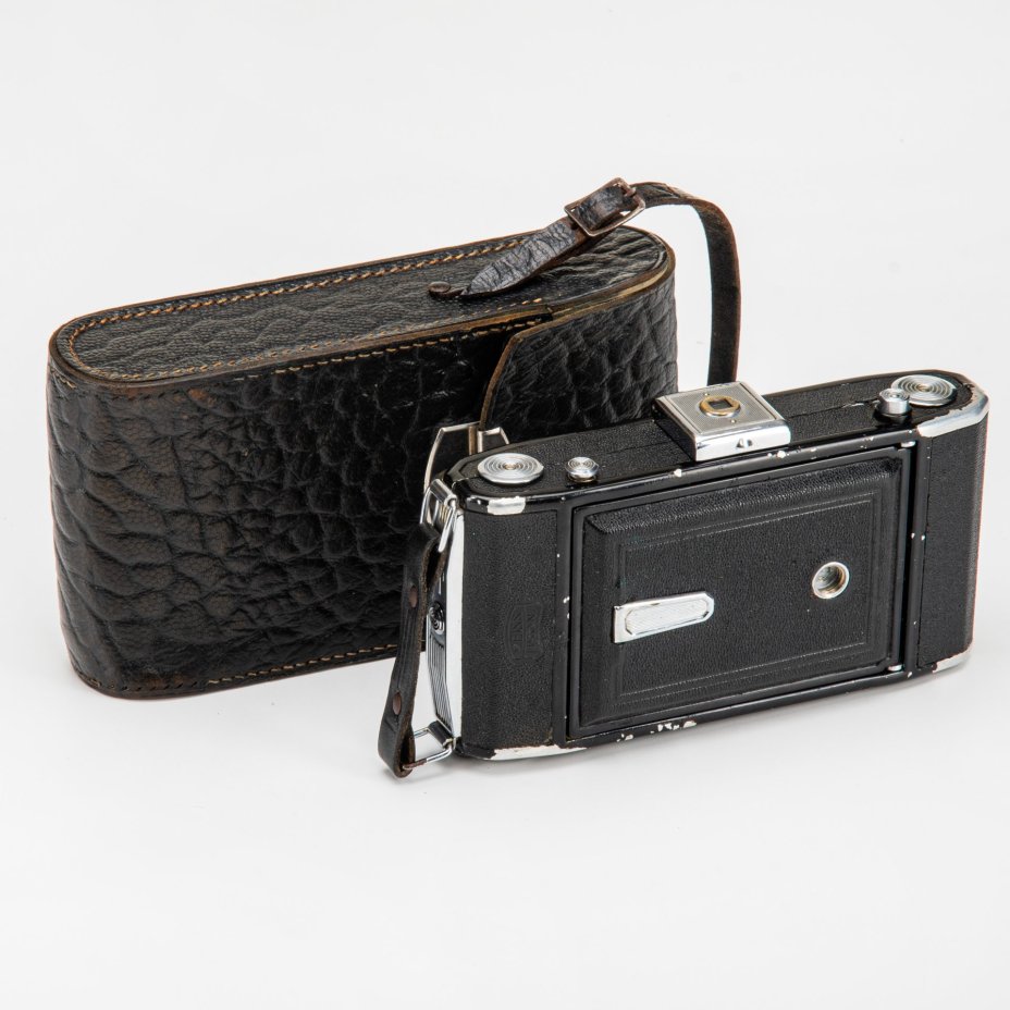 Фотоаппарат пленочный "Zeiss Ikon Derval" с объективом "Nettar-Anastigmat 1:6,3/10,5 сm" в оригинальном кофре, металл, стекло, кожа, Carl Zeiss, Германия, 1930-1940 гг.