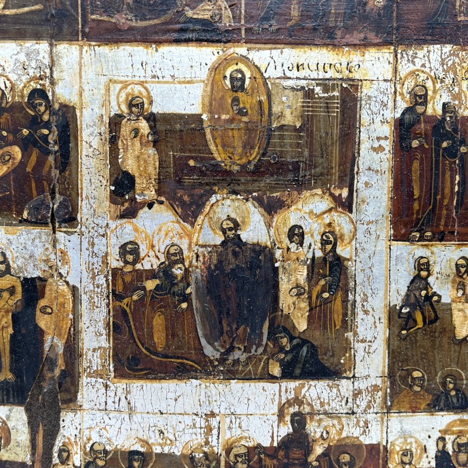 Икона "Воскресение Христово. Сошествие во ад", с двунадесятыми праздниками