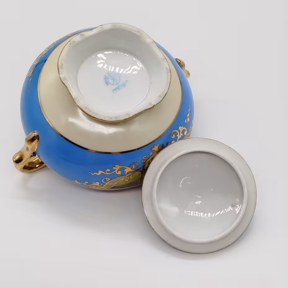 Сахарница, украшенная изображением закатного пейзажа, Noritake