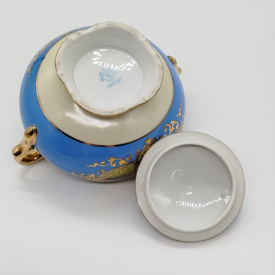 Сахарница, украшенная изображением закатного пейзажа, Noritake
