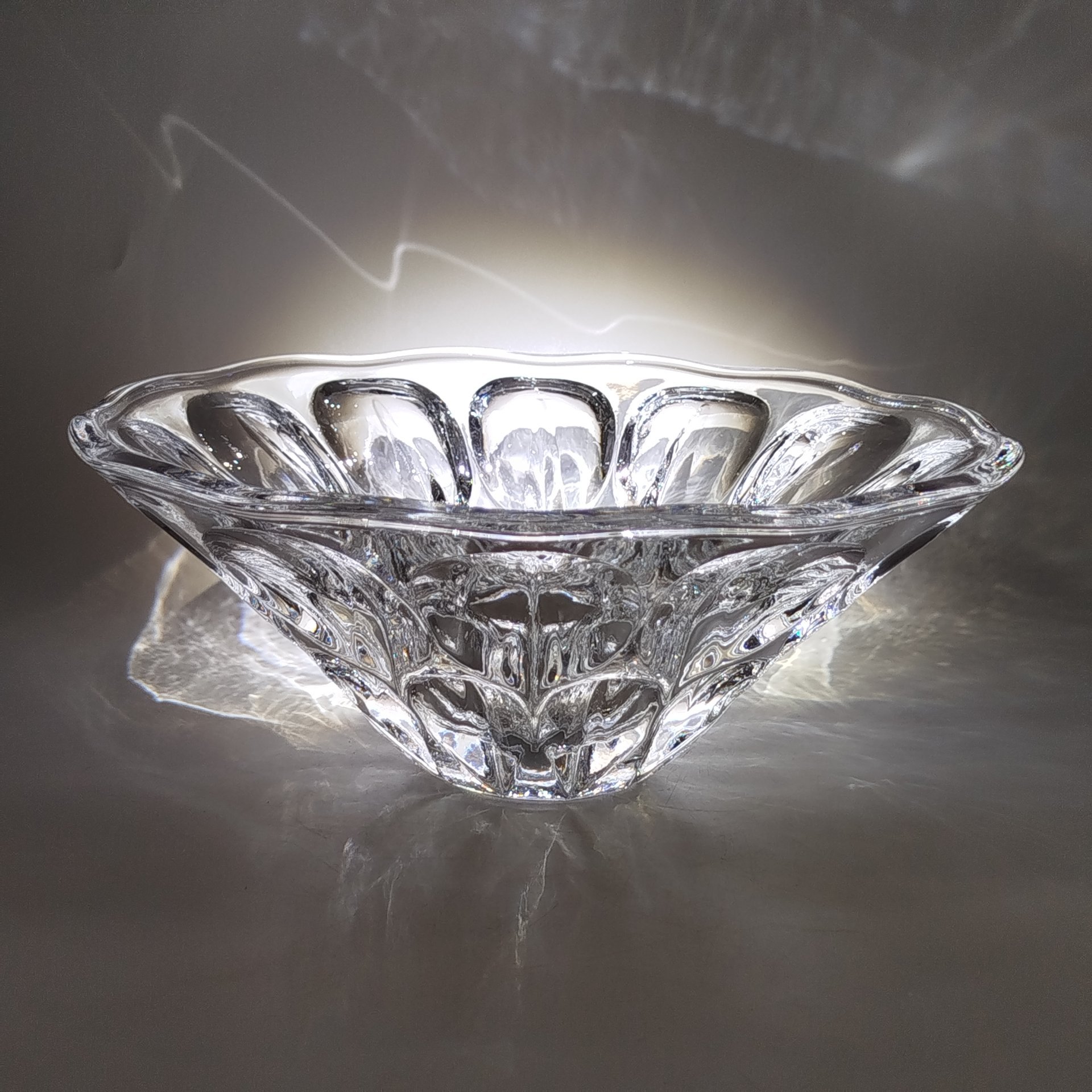 Ваза для фруктов "Глазки", автор А.П. Лаврова, хрусталь, Ленинградский завод художественного стекла (ЛЗХС), СССР, 1960-1980 гг.