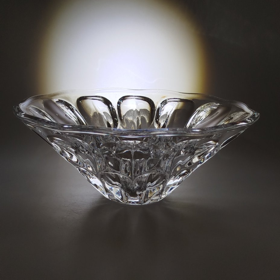 Ваза для фруктов "Глазки", автор А.П. Лаврова, хрусталь, Ленинградский завод художественного стекла (ЛЗХС), СССР, 1960-1980 гг.