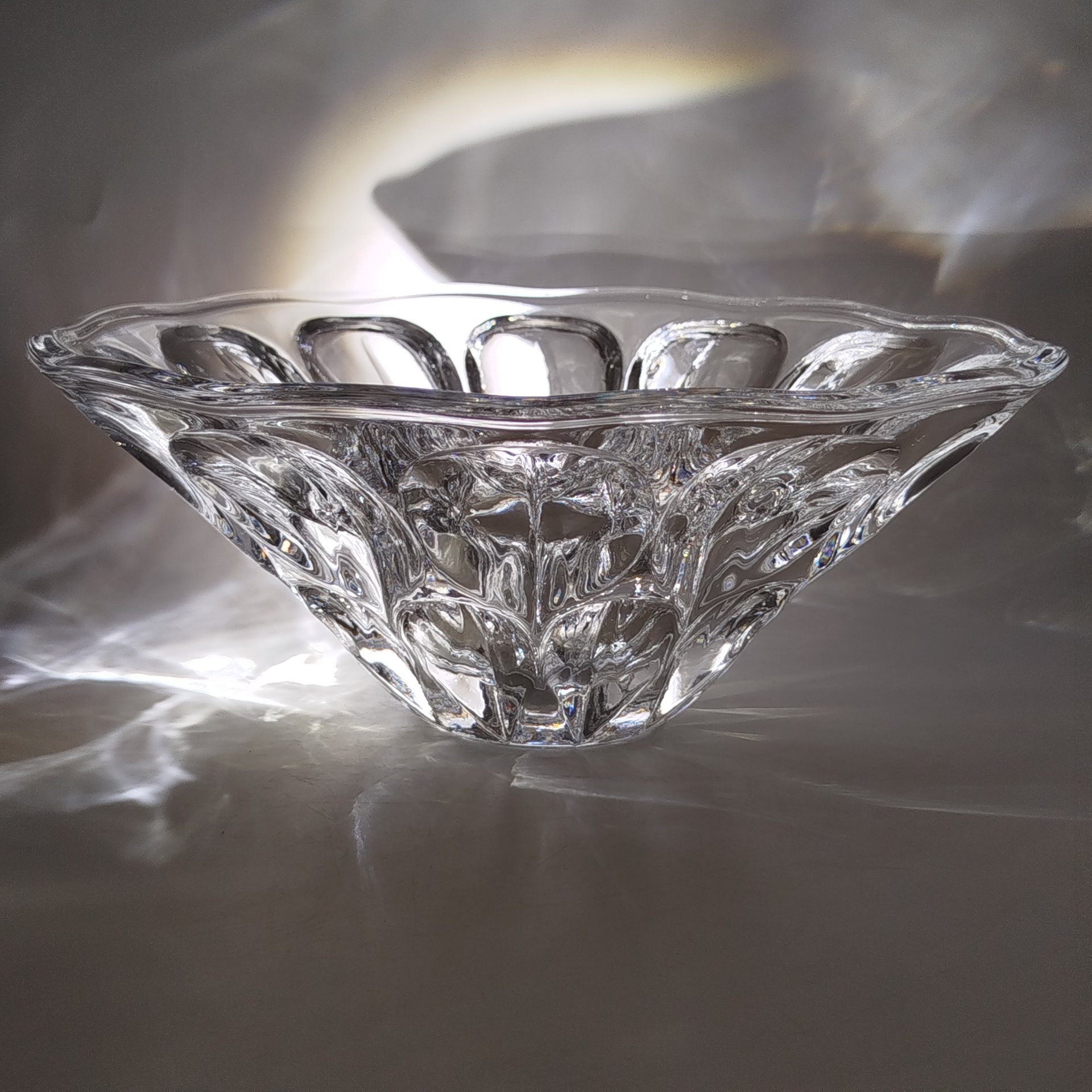 Ваза для фруктов "Глазки", автор А.П. Лаврова, хрусталь, Ленинградский завод художественного стекла (ЛЗХС), СССР, 1960-1980 гг.