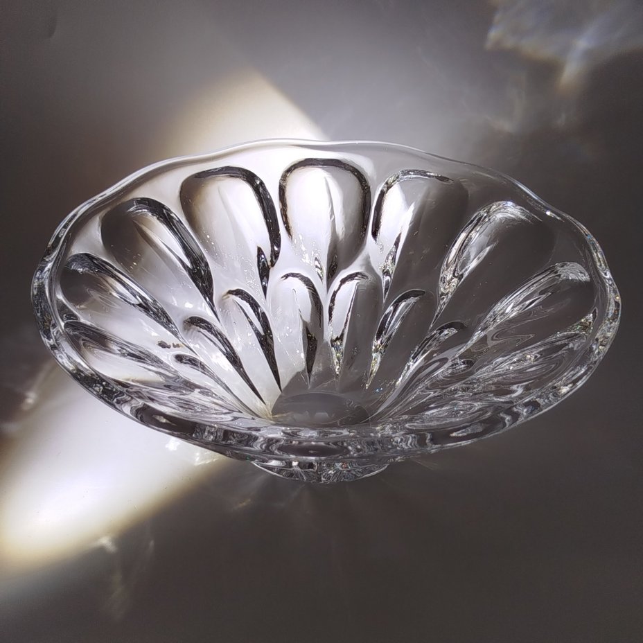Ваза для фруктов "Глазки", автор А.П. Лаврова, хрусталь, Ленинградский завод художественного стекла (ЛЗХС), СССР, 1960-1980 гг.