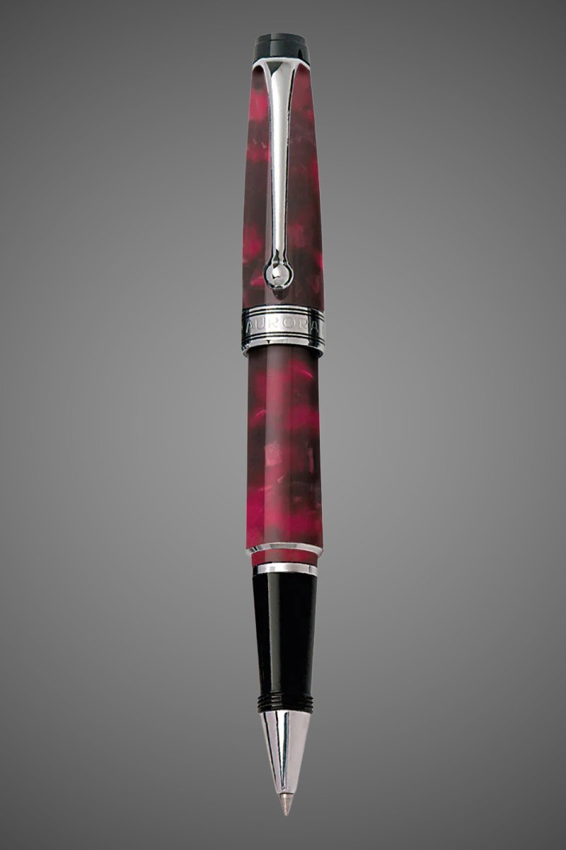 Ручка-роллер Aurora Mini Optima Variegated Burgundy CT, в подарочной коробке, Лаки и смолы: смола, хром