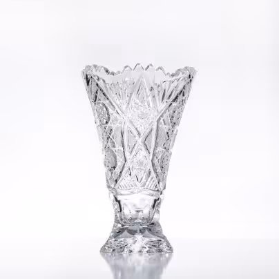 Ваза с резным декором , стекло, СССР, 1970-1990 гг.