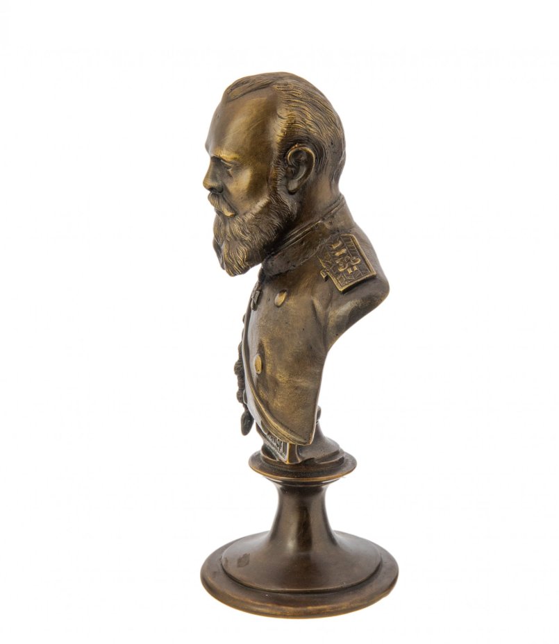 Бюст "Император Александр III" репродукция работы Ф. Шопена 1887 г., бронза, литье, Россия, 2020-2021 гг.