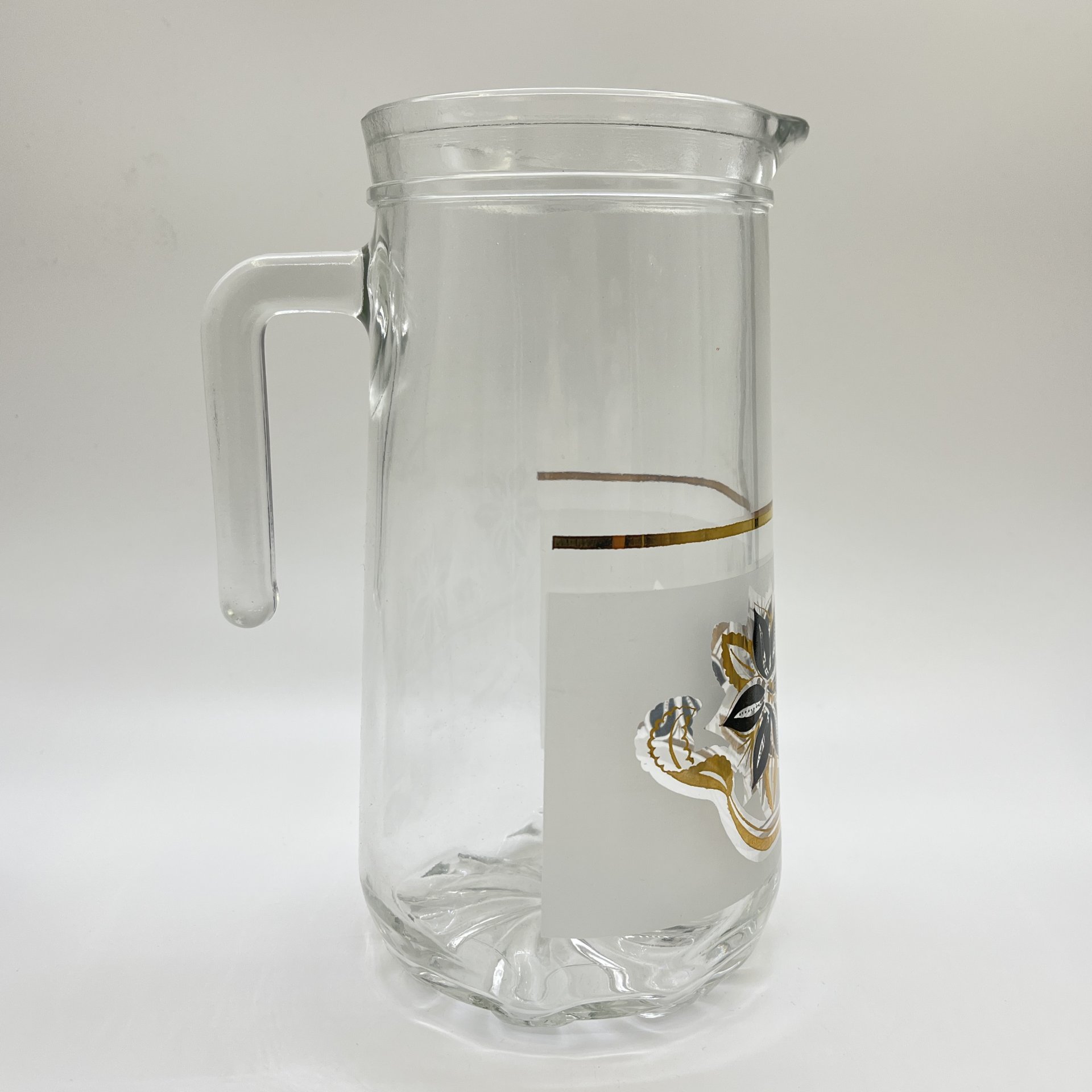 Набор из 6-ти стаканов и кувшина, украшенных цветочным декором