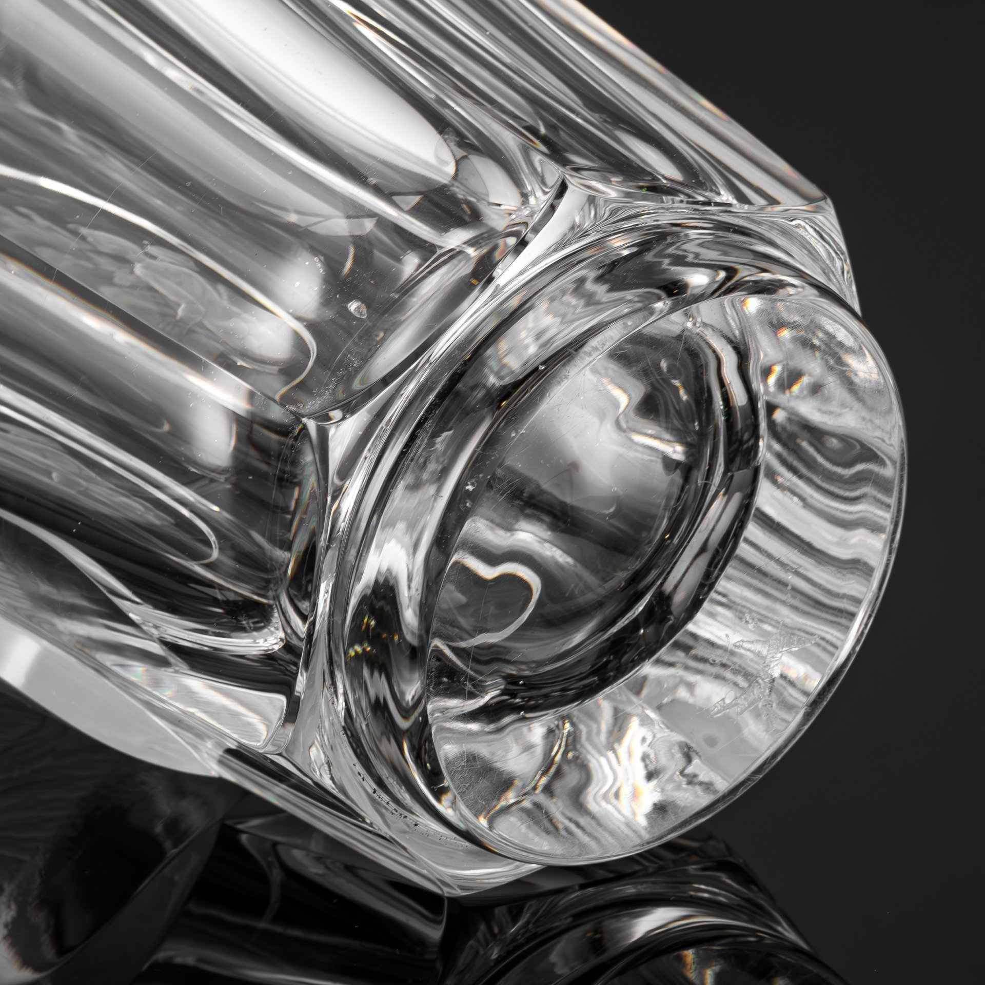 Ваза "Рабочий и колхозница" , предположительно  Vicke Lindstrand, Orrefors, хрусталь, резьба, травление, Швеция, 1950-1970 гг.