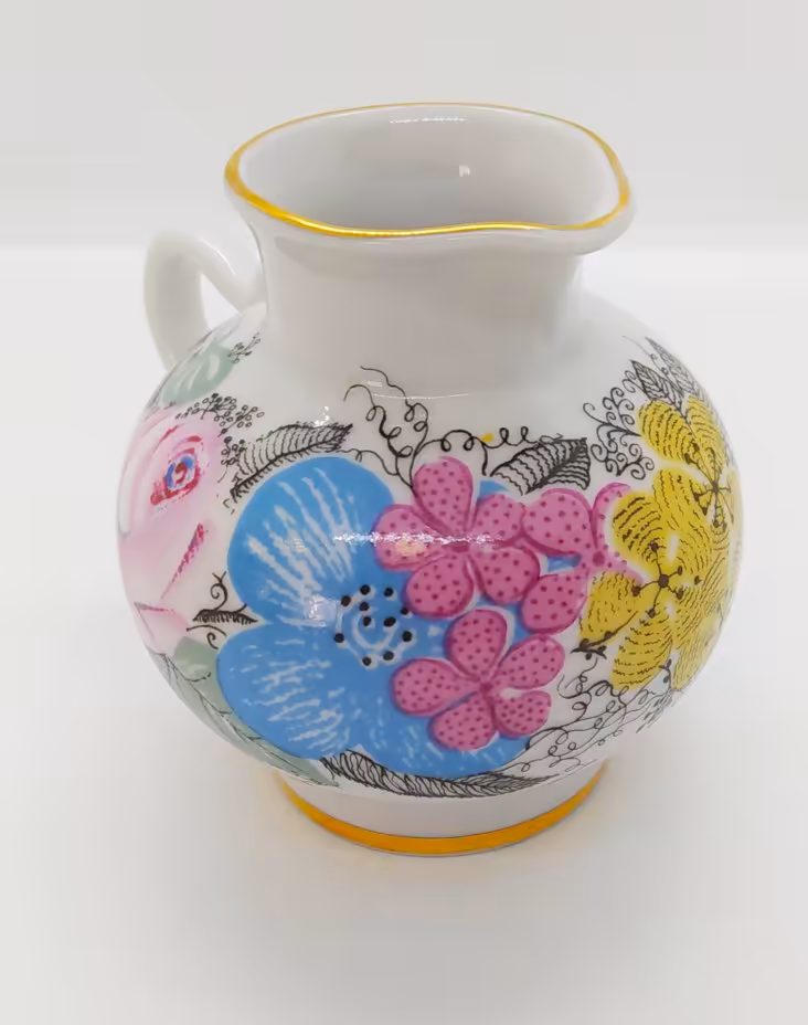 Молочник с цветочным декором, Ленинградский фарфоровый завод (ЛФЗ)