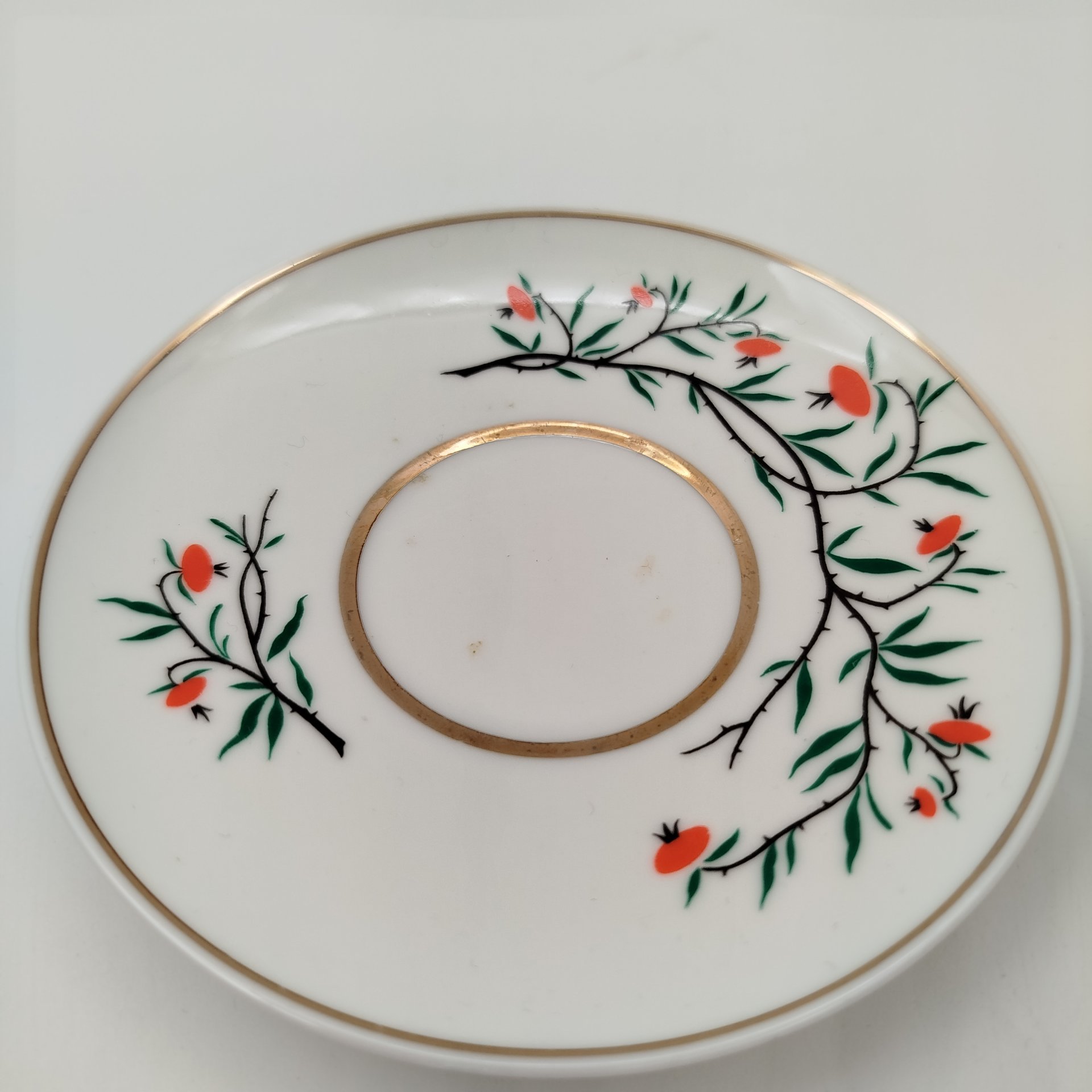 Пара кофейная "Птички", автор рисунка А.В. Щекатихина-Потоцкая, фарфор, деколь, золочение, Ленинградский фарфоровый завод (ЛФЗ), СССР, 1970-1986 гг.