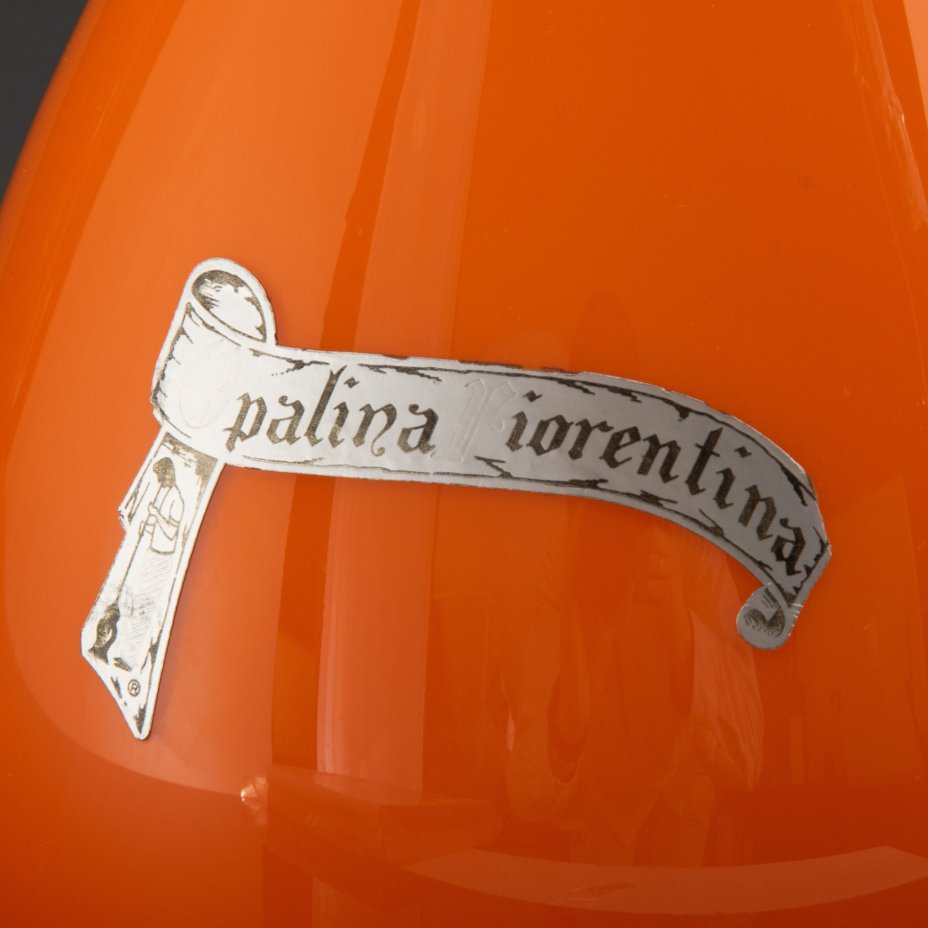 Ваза в виде высокого кувшина ярко оранжевого цвета Opaline Fiorentina