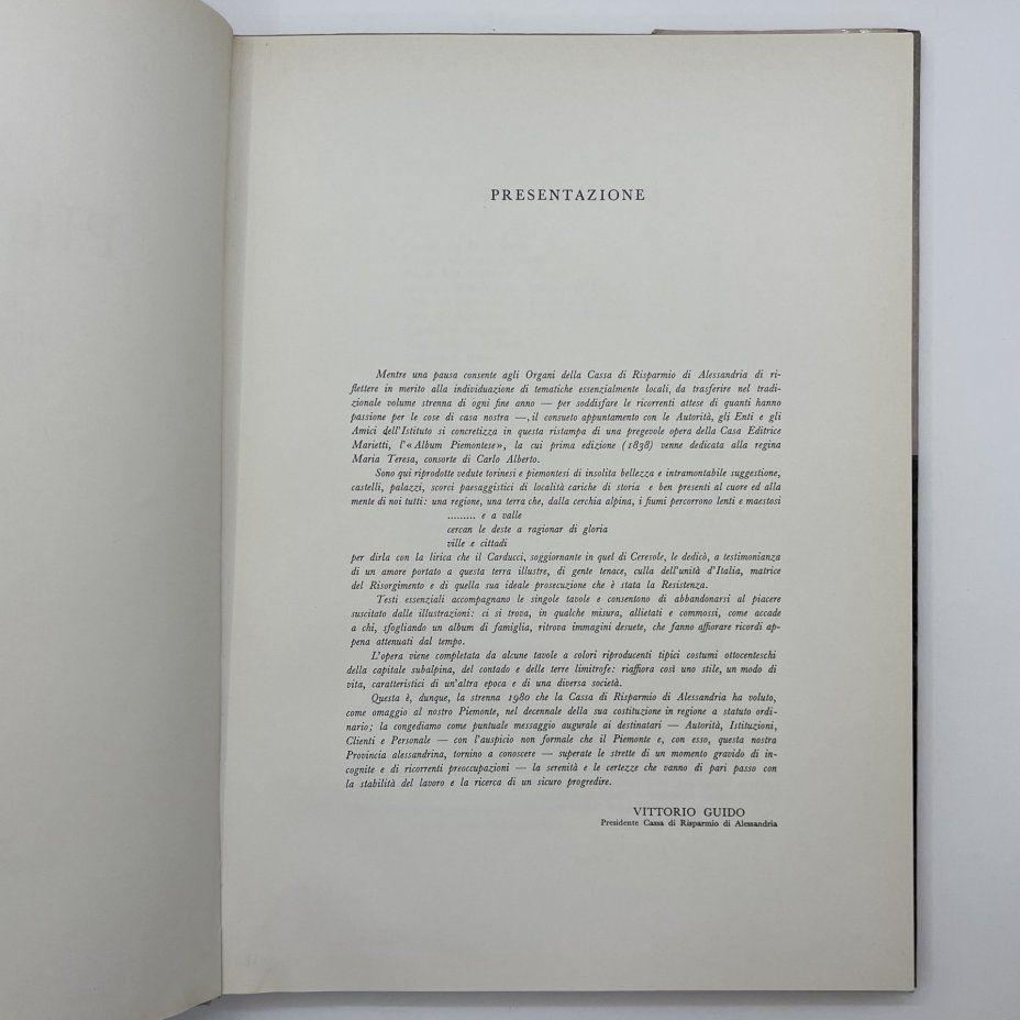 Альбом "Piemontese", Cassa di Risparmio di Alessandria, суперобложка