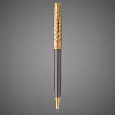 Шариковая ручка Parker Sonnet Pioneers K542 Gray and Gold, стержень: M, цвет чернил: black, в подарочной коробке
