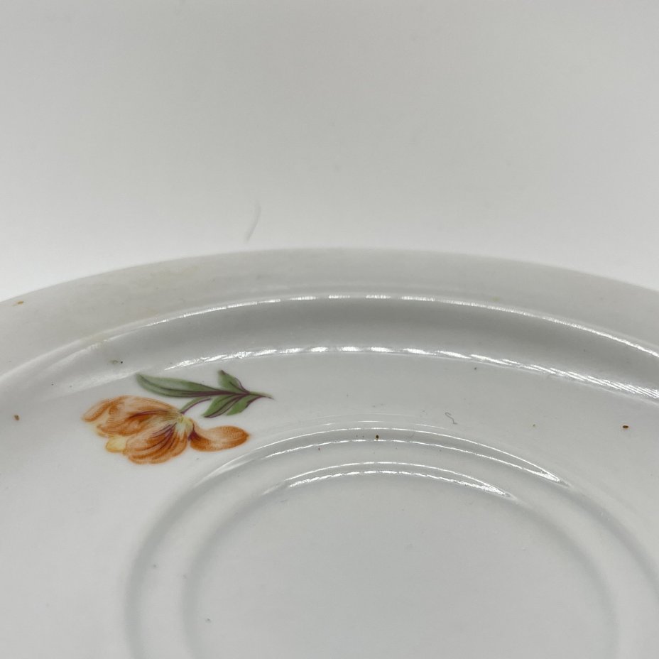 Набор из 3 блюдец с цветочным декором, фарфор, золочение, деколь, Kahla, ГДР, 1960-1980 гг.