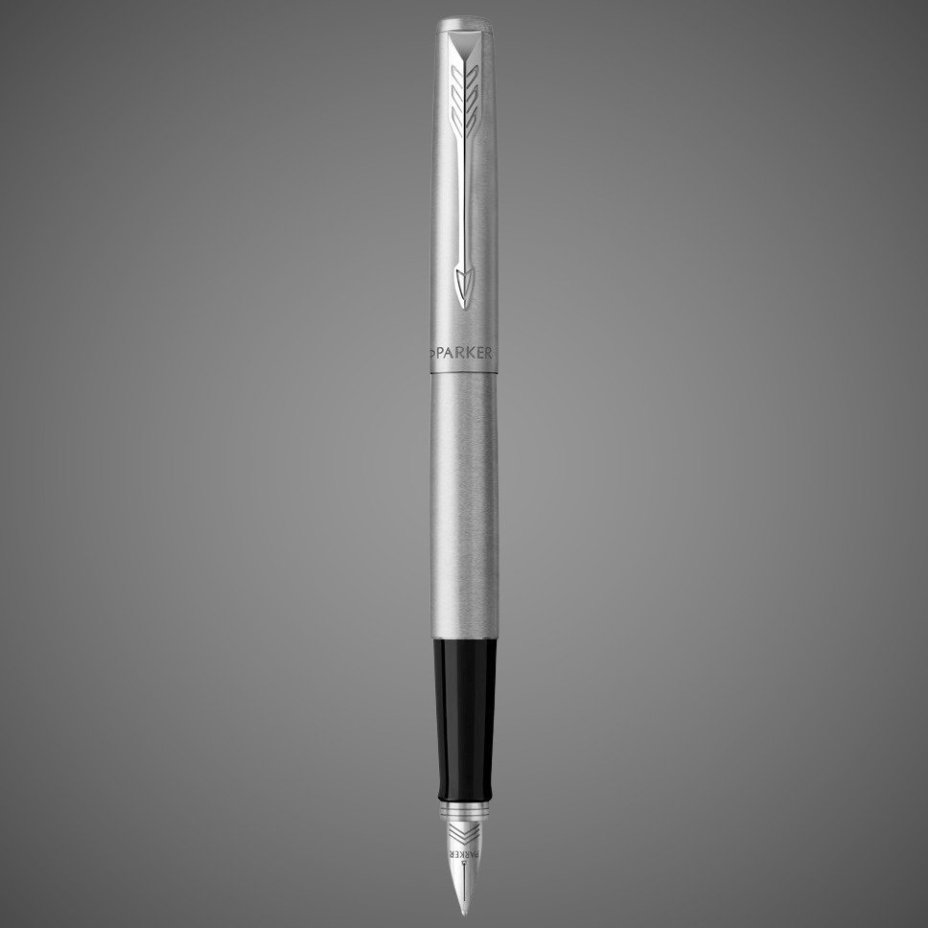 Перьевая ручка Parker Jotter Stainless Steel CT, Mblue, Металлы: нержавеющая сталь, пластик