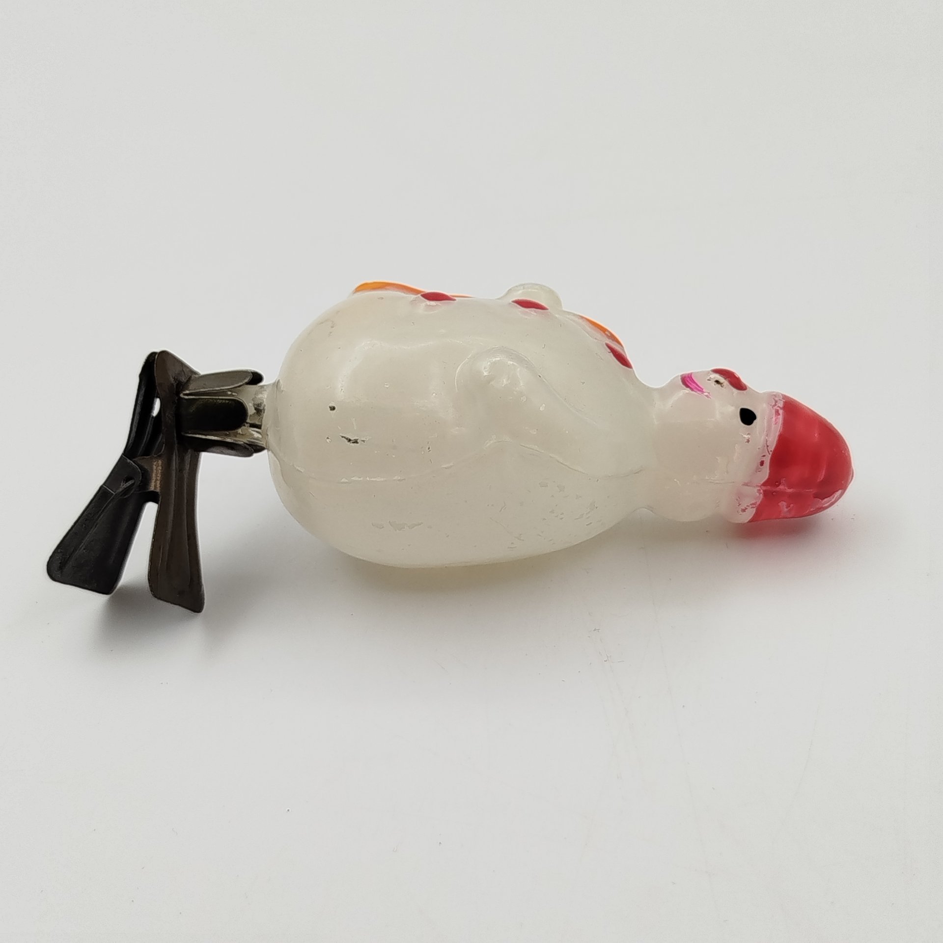 Игрушка ёлочная "Снеговик" из набора "Зима", стекло, роспись, металл, СССР, 1950-1970 гг.