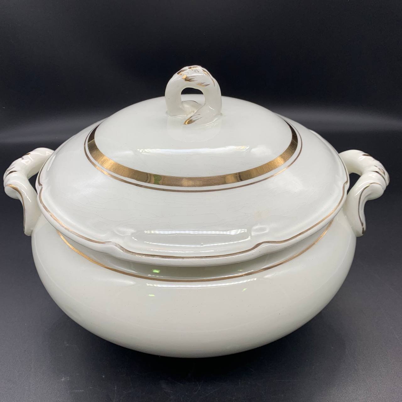 Супница с лаконичным декором, Конаковский фаянсовый завод им. М.И. Калинина (ЗиК Конаково)