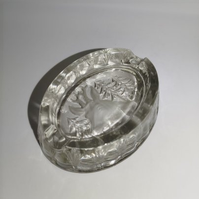 Пепельница "Олень в лесу", стекло, матирование, Россия, 1900-1940 гг.