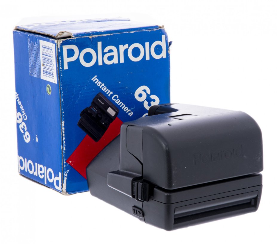 Фотоаппарат "Polaroid 636 Close Up" в оригинальной коробке с инструкцией, пластмасса, Великобритания, 1980-1990 гг., Polaroid